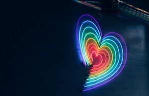 luminescent Rainbow lights in heart shape