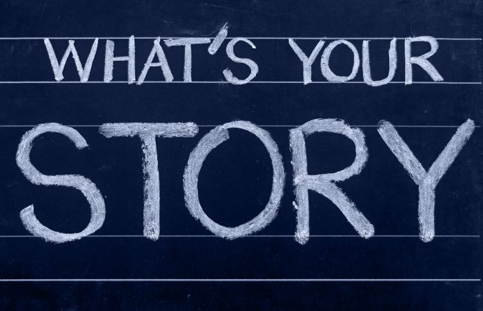 What's your story text on chalkboard
