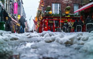 Dublin street in the snow