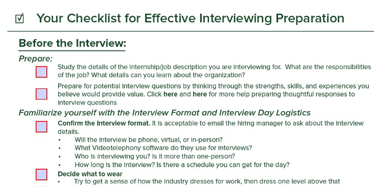 Interview Checklist