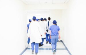 medical staff in hallway