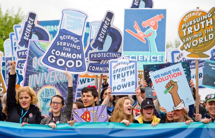 People marching for science and saving the world