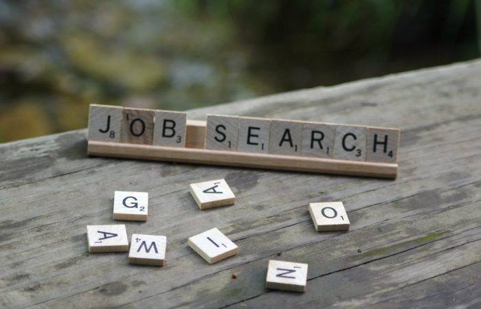 job search in scrabble letters