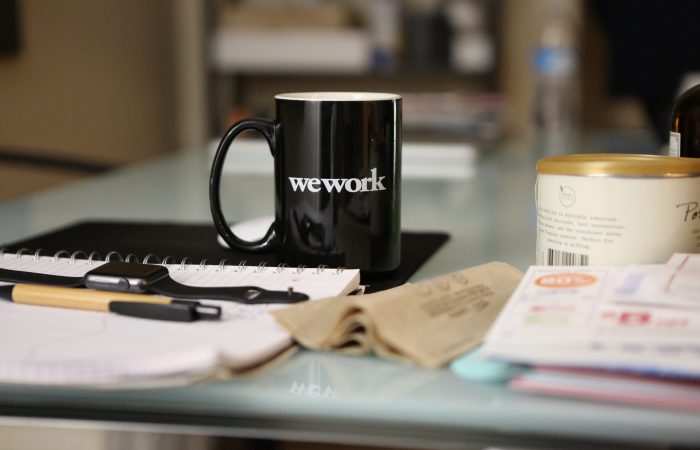black coffee mug on desk