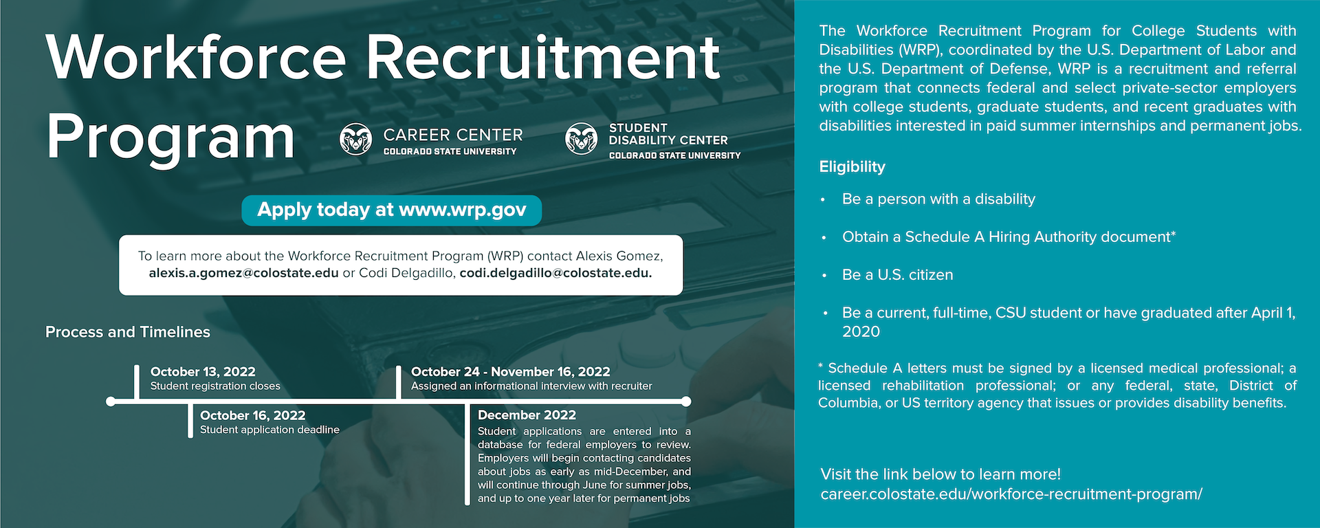 Workforce Recruitment Program, dark and light blue