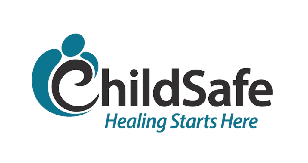 Childsafelogo. Teal icon with black text.