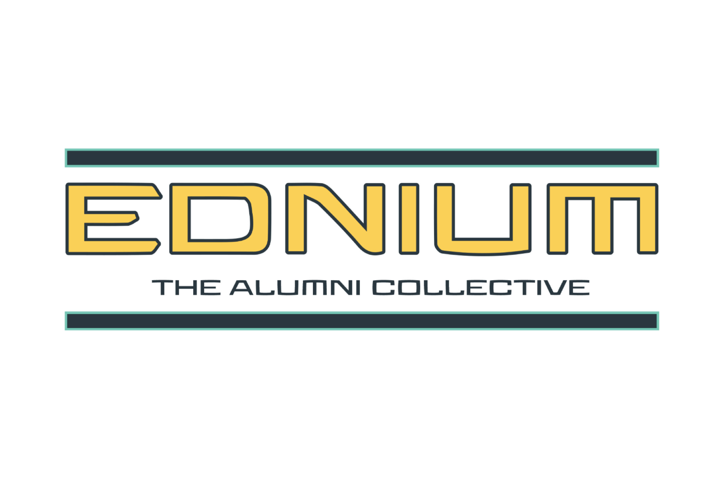 Ednium Logo - yellow text with dark open border